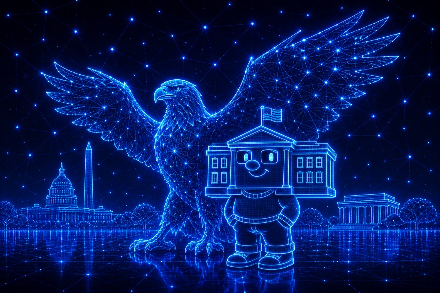 Network eagle spreading wings over The Crypto House